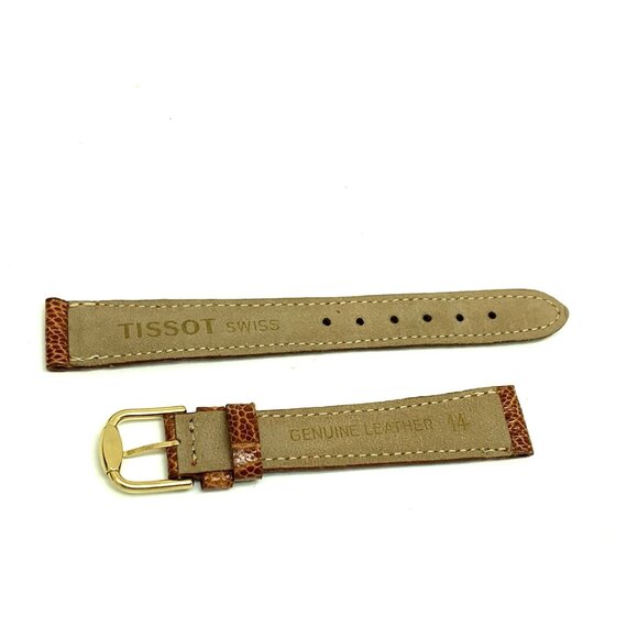 Tissot Women's Watch Swiss Replacement Band Brown Leather 14mm Lug Strap Buckle - Picture 7 of 9